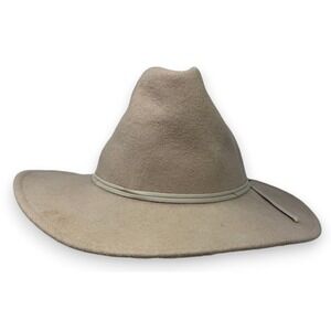Vintage Rockmount Ranch Wear Cowboy Hat Mens Small Tan Beige Wool Felt Western